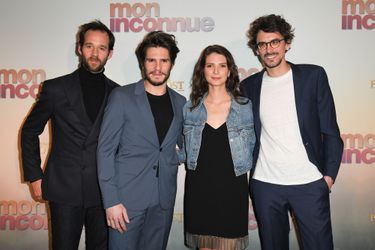 Benjamin Lavernhe, François Civil, Joséphine Japy et Hugo Gélin à Paris, le 1er avril 2019