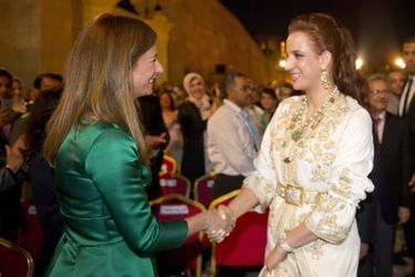 Lalla Salma, l’épouse de Mohammed VI, et Anne Gravoin, vendredi 22 mai.