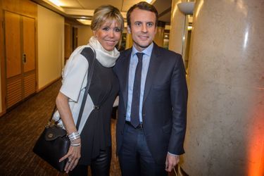Emmanuel et Brigitte Macron au dîner du Crif en février 2017.