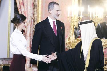 La reine Letizia et le roi Felipe VI d&#039;Espagne à Madrid, le 22 janvier 2019