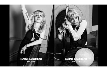 <br />
Courtney Love, immortalisée par Hedi Slimane pour Saint Laurent.