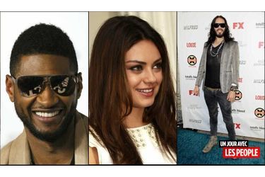 <br />
Usher, Mila Kunis et Russell Brand.
