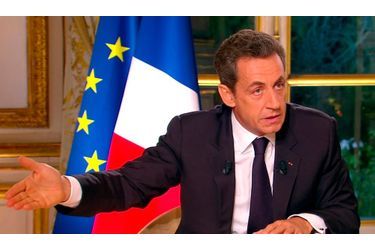 <br />
Nicolas Sarkozy, lors de l'émission "Face à la crise".