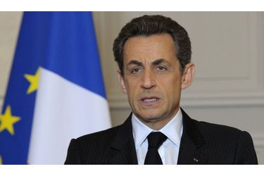 <br />
Nicolas Sarkozy à l&#039;Elysée, lundi.