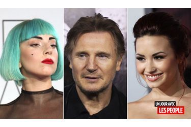 <br />
Lady Gaga, Liam Neeson et Demi Lovato 