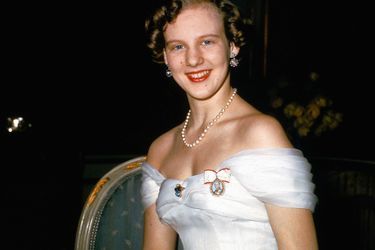 La princesse Margrethe de Danemark, pour ses 18 ans, en 1958