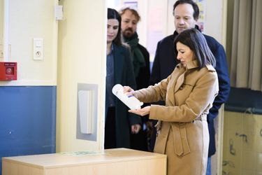 Anne Hidalgo a voté à Paris pour le premier tour des élections municipales, le 15 mars 2020.