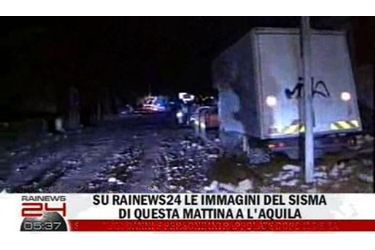 Première image des dégâts prise par la télévision italienne RAI 24.