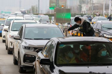 Des embouteillages dans la province de Wuhan.