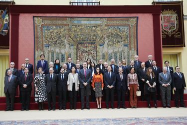 La reine Letizia et le roi Felipe VI d&#039;Espagne à Madrid, le 3 mars 2020