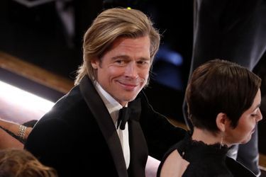 La joie de Brad Pitt récompensé de l&#039;Oscar du meilleur second rôle masculin