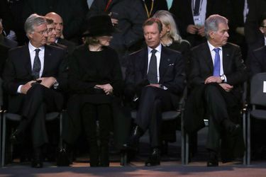 Le roi des Belges Philippe, la reine Mathilde et le grand-duc Henri de Luxembourg à Auschwitz-Birkenau, le 27 janvier 2020