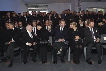 La reine Letizia et le roi Felipe VI d&#039;Espagne, la reine Maxima et le roi Willem-Alexander des Pays-Bas à Auschwitz-Birkenau, le 27 janvier 2020