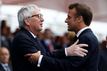 Emmanuel Macron et Jean-Claude Juncker, président de la Commission européenne. 