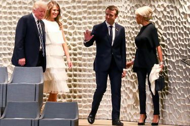 Les Macron et les Trump avant le concert à la nouvelle Philharmonie de l&#039;Elbe.