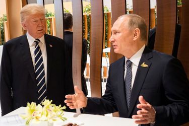 Donald Trump et Vladimir Poutine à Hambourg, le 7 juillet 2017.