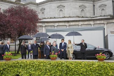 La reine Maxima et le roi Willem-Alexander des Pays-Bas au siège du Parlement à Dublin, le 12 juin 2019