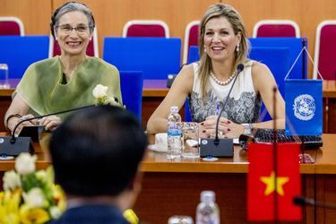 La reine Maxima des Pays-Bas à une réunion avec le ministre des Finances vietnamien à Hanoï, le 1er juin 2017