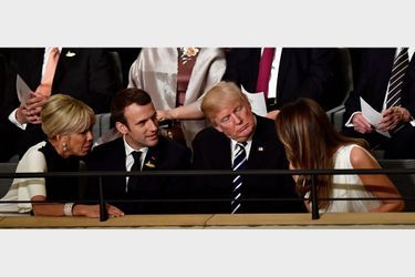 Brigitte Macron, Emmanuel Macron, Donald Trump et Melania Trump à Hambourg, le 7 juillet 2017.