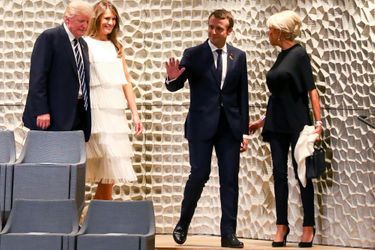 Donald Trump, Melania Trump, Emmanuel Macron et Brigitte Macron à Hambourg, le 7 juillet 2017.