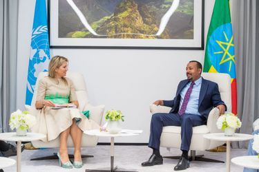 La reine Maxima des Pays-Bas avec le Premier ministre éthiopien à Addis-Abeba, le 15 mai 2019