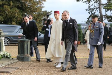 Le prince Moulay El Hassan du Maroc le 2 février 2019 aux obsèques d&#039;Henri d&#039;Orléans, comte de Paris à Dreux