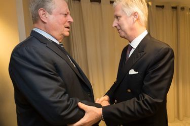 Le roi des Belges Philippe avec Ale Gore, à Davos le 23 janvier 2019