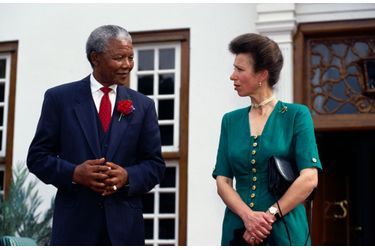 La princesse Anne avec Nelson Mandela, le 11 février 1990