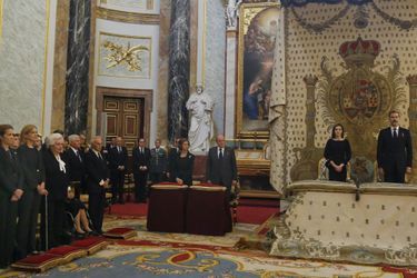 La famille royale d'Espagne dans la chapelle du Palais royal à Madrid, le 11 mai 2017