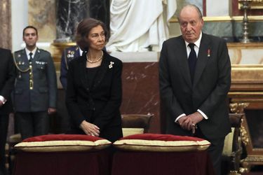 L'ancienne reine Sofia et l'ancien roi Juan Carlos d'Espagne à Madrid, le 11 mai 2017