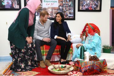 Le prince Harry et Meghan Markle en visite à Asni au Maroc le 24 février 2019