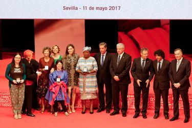 La reine Letizia d'Espagne à Séville, le 11 mai 2017