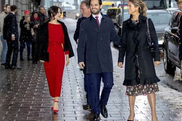 Les princesses Sofia et Madeleine, le prince Carl Philip de Suède et Christopher O&#039;Neill à Stockholm, le 18 décembre 2018