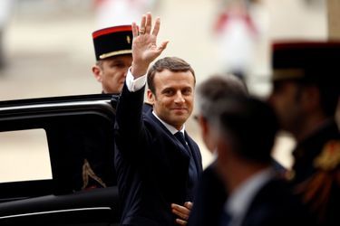 Emmanuel Macron à son arrivée à l'Elysée