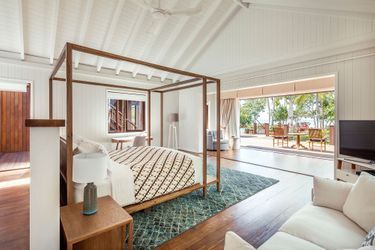 Une des chambres de The Residence, la villa de Bruce WIllas à l&#039;hôtel Como Parrot Cay.