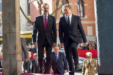 Le roi Felipe VI d'Espagne en solo à Valence, le 7 novembre 2018