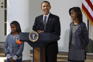 Barack Obama avec ses filles Malia et Sasha, en novembre 2010.