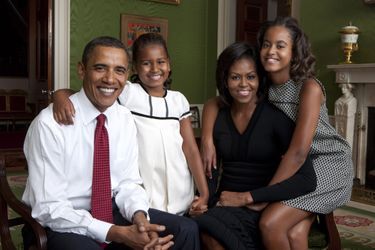 Michelle et Barack Obama avec leurs filles Malia et Sasha, en septembre 2009.
