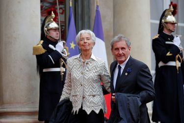 L&#039;arrivée de la directrice du FMI Christine Lagarde et Xavier Giocanti.