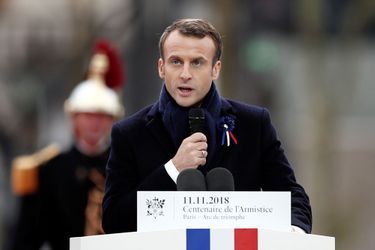 Emmanuel Macron, à l&#039;Arc de Triomphe.
