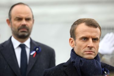 Edouard Philippe et Emmanuel Macron, à l&#039;Arc de Triomphe.