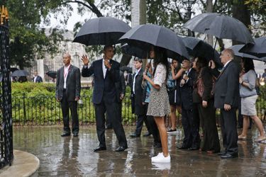 Michelle et Barack Obama avec leurs filles Malia et Sasha, en mars 2016.