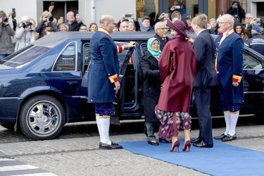 La reine Maxima et le roi Willem-Alexander des Pays-Bas accueillent la présidente de Singapour et son mari à Amsterdam, le 21 novembre 2018