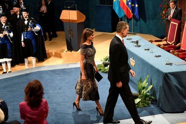 La reine Letizia et le roi Felipe VI d'Espagne à Oviedo, le 19 octobre 2018