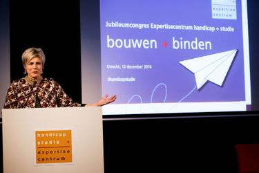 La princesse Laurentien des Pays-Bas à un congrès sur le handicap à Utrecht, le 12 décembre 2016