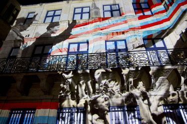 Spectacle son et lumière pour la clôture de l&#039;anniversaire des 125 ans de la dynastie Luxembourg-Nassau à Luxembourg, le 12 décembre 2016