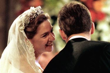 L'infante Cristina d'Espagne et Inaki Urdangarin le jour de leur mariage, à Barcelone le 4 octobre 1997