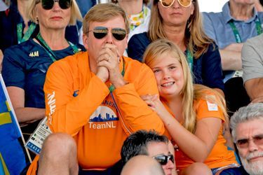 Le roi Willem-Alexander des Pays-Bas et la princesse Catharina-Amalia aux JO de Rio, le 19 août 2016