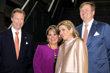 Le grand-duc Henri et la grande-duchesse Maria Teresa de Luxembourg avec la reine Maxima et le roi Willem-Alexander des Pays-Bas au Luxembourg, le 24 mai 2018