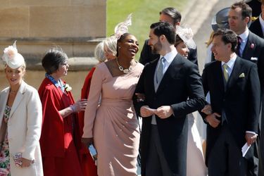 Serena Williams et Alexis Ohanian au mariage de Meghan et Harry, le 19 mai 2018.